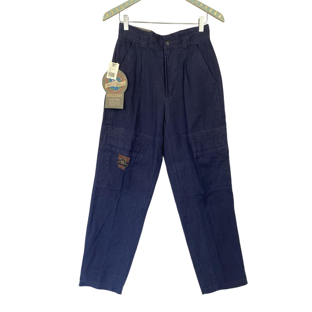 Vintage 90s Bugle Boy Cargo Pants Mens‎ 28x30 Pleated Tapered Workwear USA NOS